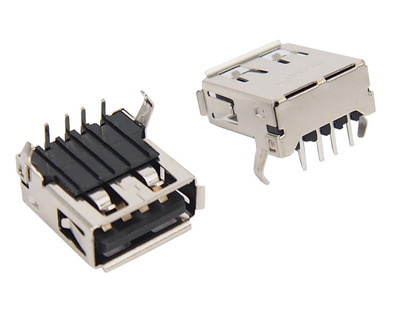 【嘉利 usb2.0 4pin AF母座 10.0 四角有卷邊90度USB連接器插座】價格,廠家,圖片,連接器,深圳市嘉利亞洲實業-